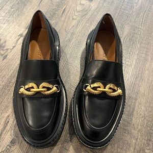 Tory Burch Jesse Chain-Link Leather Loafers